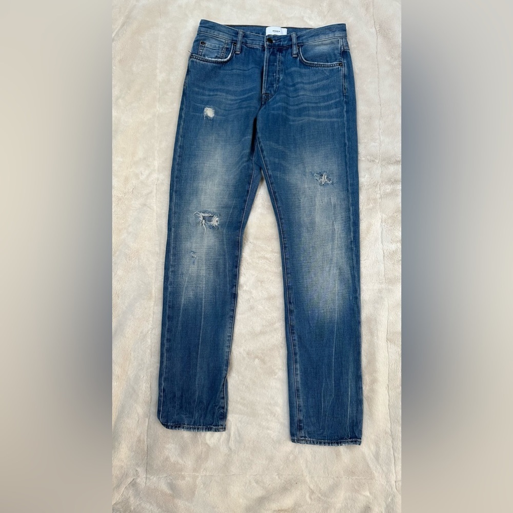 ODAVIA & Sons Distressed Straight Taper Blue Jeans Men’s Size 30 New $290